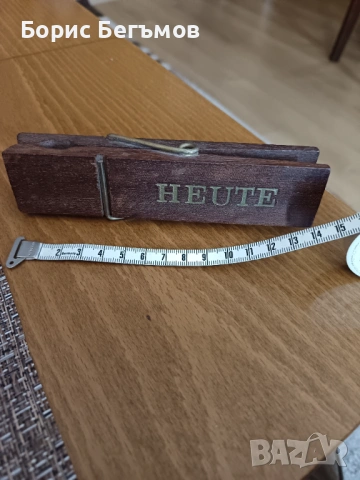 Голяма немска дървена щипка, снимка 2 - Антикварни и старинни предмети - 53556377