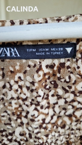 Zara нова есенна рокля кафяв меланж, снимка 5 - Рокли - 52159512