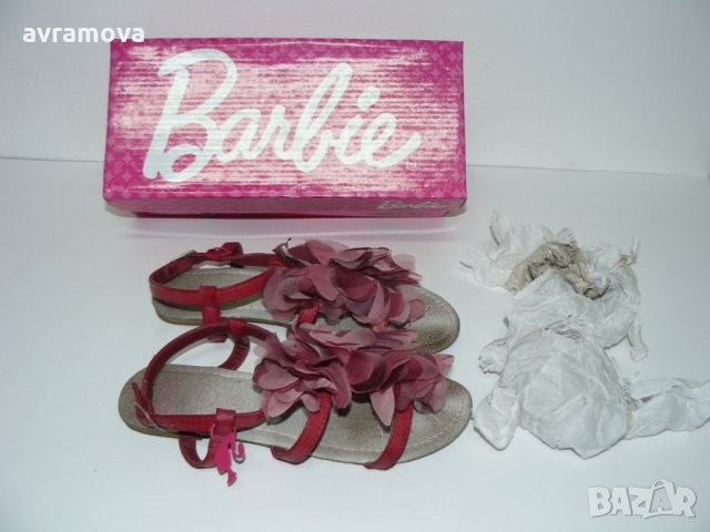 Barbie сандали, естествена кожа, текстил богато цвете – 32 номер, снимка 5 - Детски сандали и чехли - 28723193
