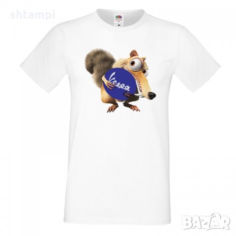 Мъжка тениска VESPA Scrat, снимка 5 - Тениски - 32833497