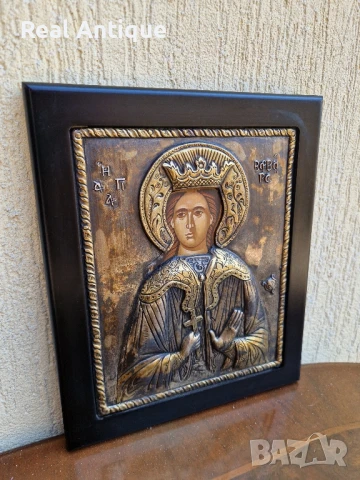 Красива антикварна сребърна икона със сертификат и маркировка , снимка 4 - Антикварни и старинни предмети - 51180056