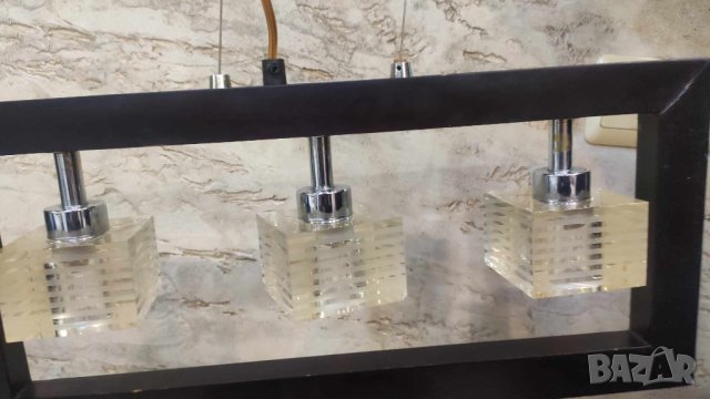 Дървен полилеи цвят венге, снимка 2 - Полилеи - 43981146