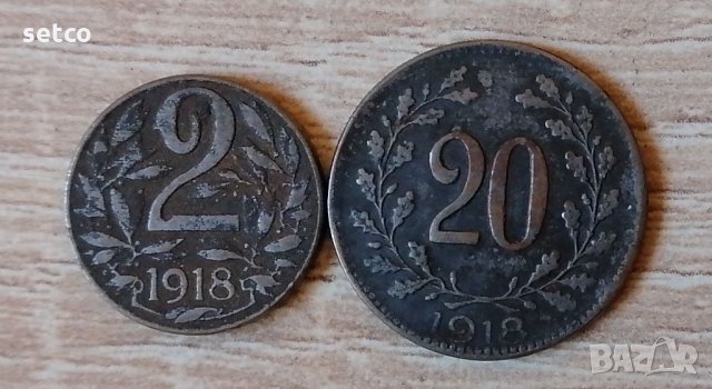 Австрия 2 и 20 хелера 1918  к17