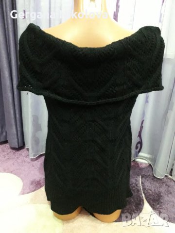 Дамска черна плетена блуза, снимка 4 - Блузи с дълъг ръкав и пуловери - 27421391