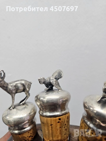 сребърни ловни тапи за вино., снимка 7 - Антикварни и старинни предмети - 53477373