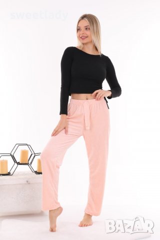 Дамско кадифено термо долнище , снимка 2 - Пижами - 38846666