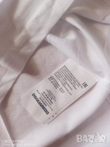 Мъжка памучна тениска DSQUARED2 WHITE размер XL, снимка 6 - Тениски - 43129812