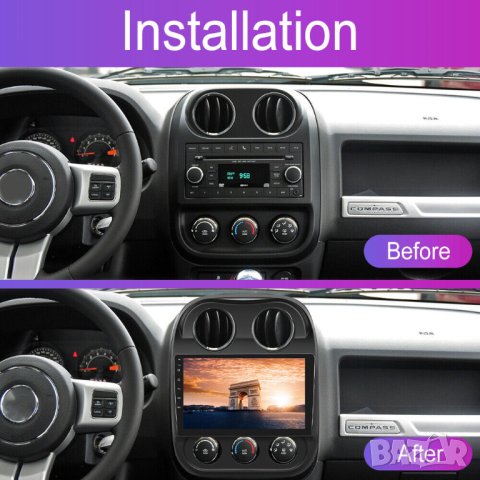 Мултимедия, Двоен дин, за Jeep Compass, 10" инча, Андроид, навигация, плеър, с Android, JEEP Patriot, снимка 2 - Аксесоари и консумативи - 43806772