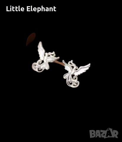 Сребърни обеци Феникс,колекция"Animals"/нови