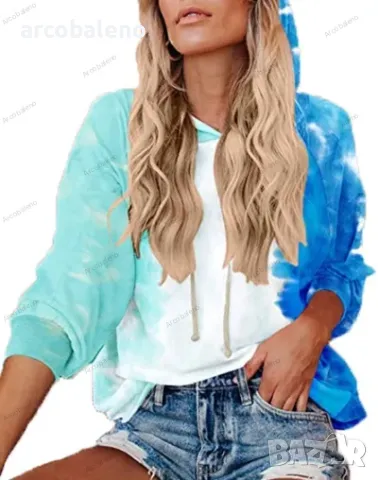 Нов дамски суичър с качулка Tie Dye, 3цвята , снимка 13 - Суичъри - 48456824