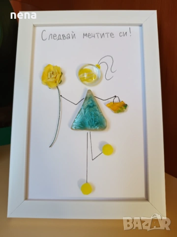 Пана от мидички, камъчета, стъкълца и други материали, снимка 13 - Декорация за дома - 51194812