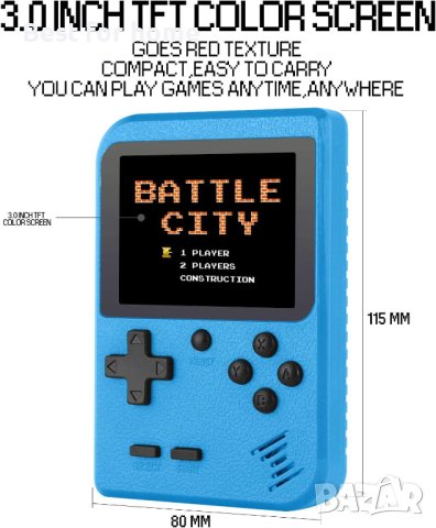 ТВ и джобна игрална конзила Retro Mini Game Player с 400 аркадни ири, снимка 6 - Други игри и конзоли - 40541994