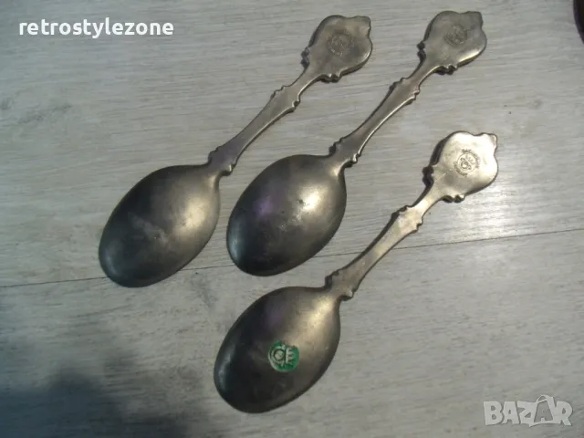 № 7821 три стари метални / калаени лъжици - Frieling Zinn   - серия години - 1982 , 1983 , 1984   - , снимка 7 - Други ценни предмети - 48593193