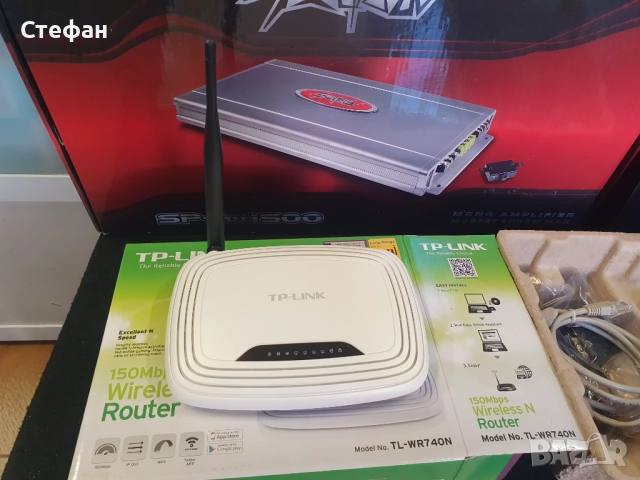Рутер TP-Link TL-WR740NПълен комплект.  В отлично техническо и визуално състояние., снимка 8 - Рутери - 51971334