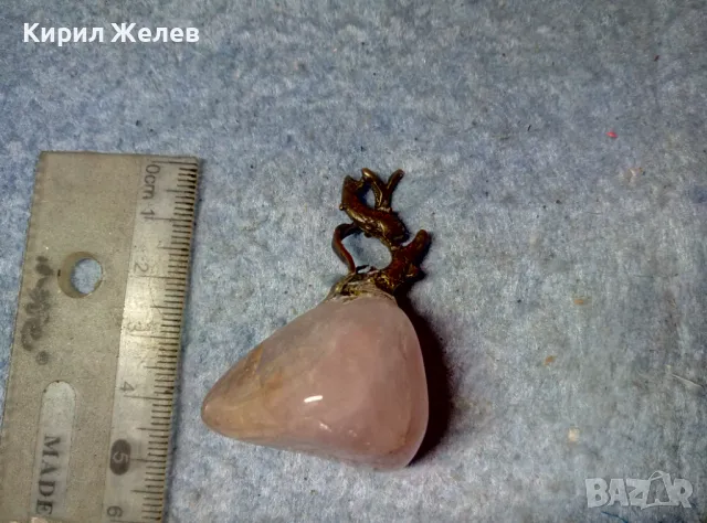 БРОНЗОВИ РИБКИ – ФИГУРКА ЗОДИЯ РИБИ РЪЧНА АРТ ИЗРАБОТКА с ПОСТАМЕНТ от МЛЕЧЕН РОЗОВ КВАРЦ 47177, снимка 7 - Колекции - 47607725
