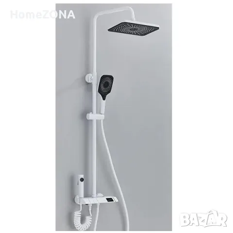Душ система ELITE Pro 25, термостатен смесител, пиано бутони, Led дисплей, бял мат, снимка 2 - Душове - 49434191