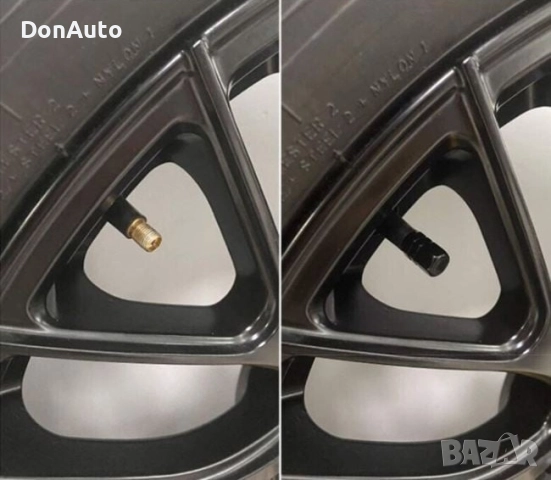 Черни алуминиеви капачки за вентили, снимка 3 - Аксесоари и консумативи - 51633877