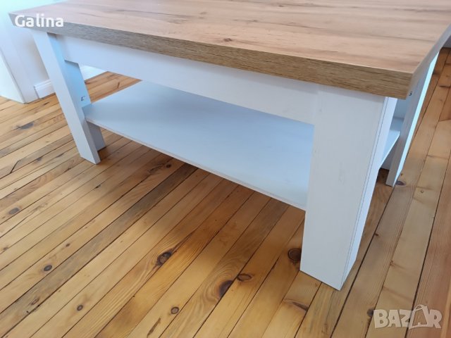 Холна маса MARKSKEL 60x110 бяла/дъб, снимка 5 - Маси - 43799474