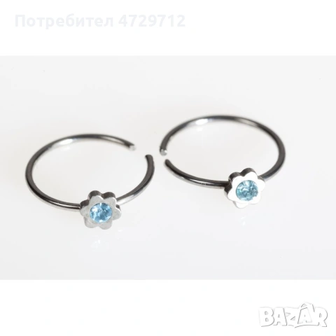 Обици за поставяне на носа с цирконий, снимка 3 - Обеци - 53498277