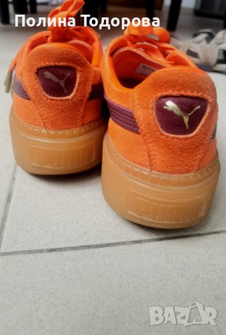 Страхотни оранжеви кецове ПУМА на платформа, размер 36, снимка 3 - Кецове - 38732838