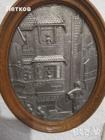 картина от цинк в дървена рамка