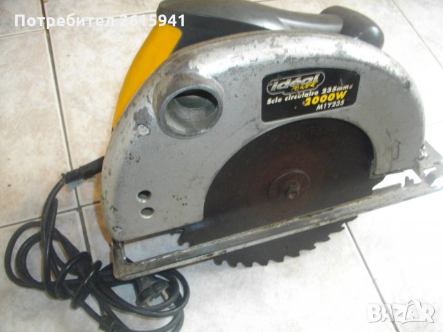 2000 Вата-ф235мм-Ръчен Циркуляр-голям-Реже до 86 мм-Добър-Ideal M1Y235, снимка 5 - Други инструменти - 33039391