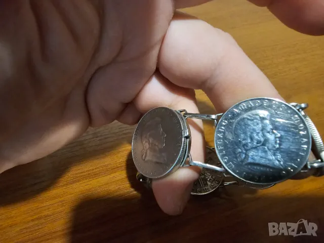 Старинна солидна сребърна гривна Австрийски шилинг 1931 г - старинна майсторска изработка сребро, снимка 4 - Гривни - 50208582