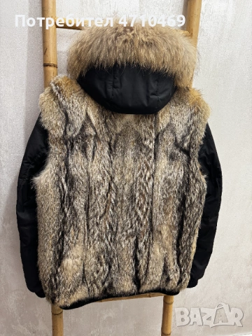 Кожено двулицево яке от естествен косъм, снимка 2 - Якета - 53452569