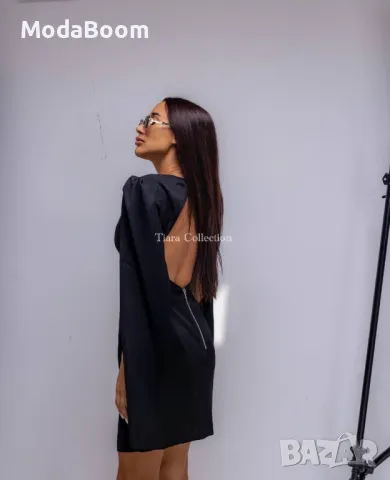 Черна къса дамска рокля , снимка 2 - Рокли - 47458194