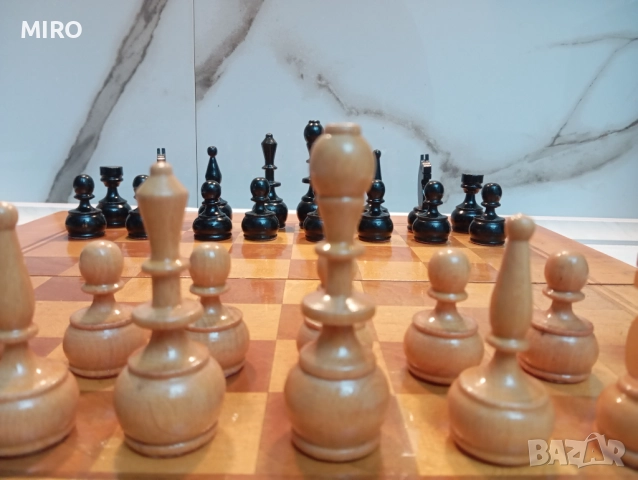 Шах с дървени фигури, снимка 6 - Шах и табла - 52631728
