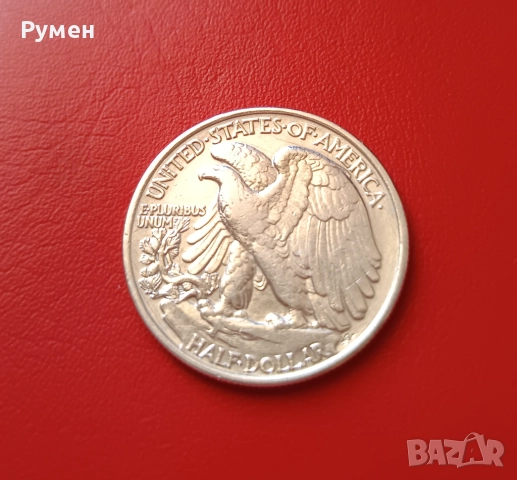 Half Dollar 1943 г-USA.Сребро!, снимка 2 - Нумизматика и бонистика - 47610517