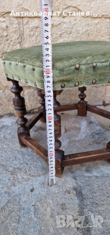 Винтидж дървена табуретка , снимка 18 - Дивани и мека мебел - 52553980