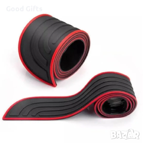 Гумена лайсна протектор за багажник 90 x 7 см с червен кант – универсална защита за броня, снимка 7 - Аксесоари и консумативи - 52131689