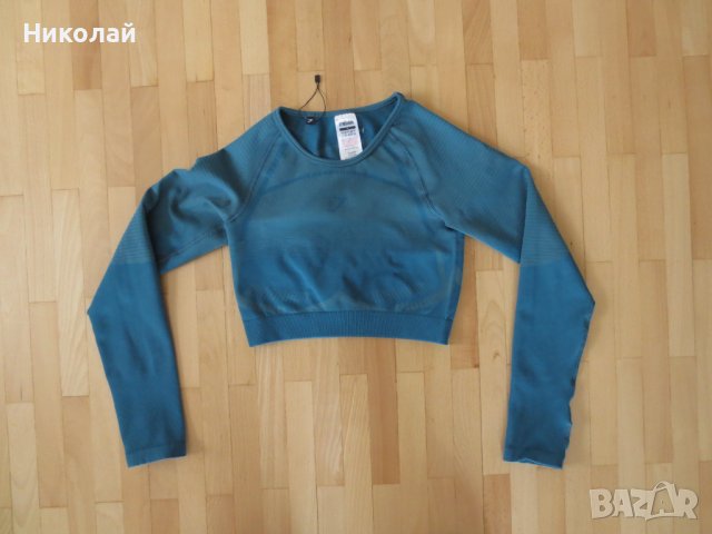 gymshark geo seamless long sleeve crop top