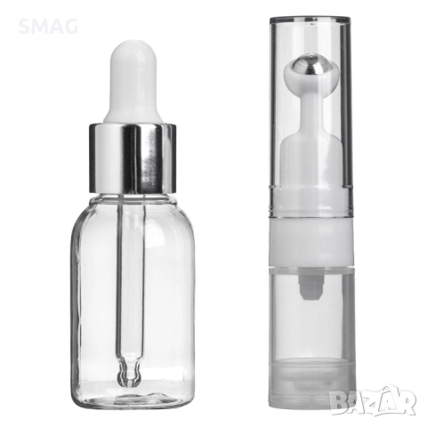 Комплект шишенца за пътуване с капкомер и рол-он 25мл и 5мл – 2 бр._1246787