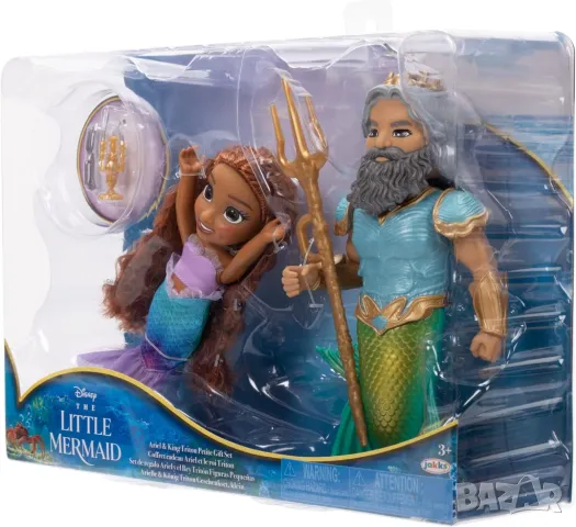 Намаление! Игрален комплект Дисни малката русалка Ариел и Тритон с аксесоари, снимка 4 - Кукли - 49386026