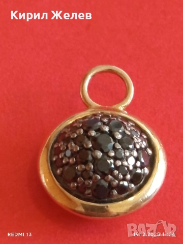 Сребърна висулка с инкрустирани кристали позлата стил и елегантност 26312, снимка 7 - Колиета, медальони, синджири - 52845948