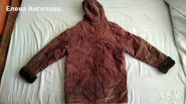 Кожено яке, палто, велур, кафяво "Gallery" №40, снимка 6 - Якета - 40709485