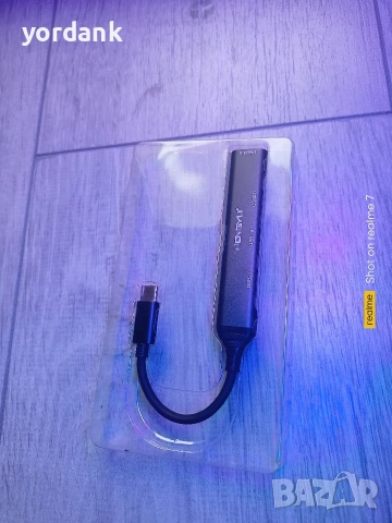 USB Type-C Hub екстендър 4 USB порта, снимка 2 - Кабели и адаптери - 53454804