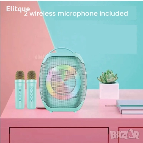 Преносима Bluetooth безжична тонколона JQS 403 с два микрофона, снимка 8 - Тонколони - 52896791