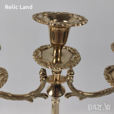 Висок свещник тройка, снимка 6 - Антикварни и старинни предмети - 43536458