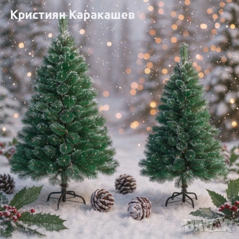 Изкуствена Коледна елха със заснежени върхове, снимка 2 - Декорация за дома - 52656588