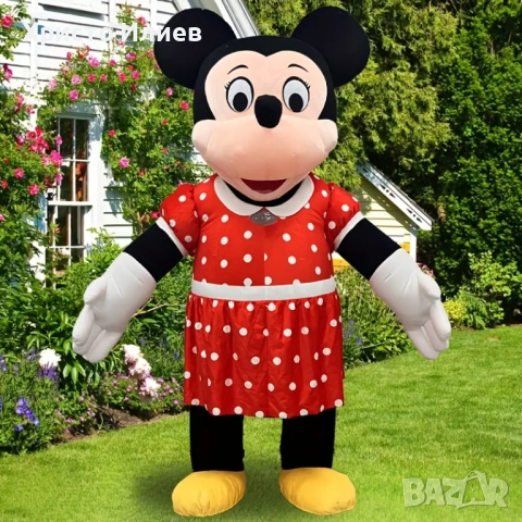 Гигантски надуваем Костюм на Мини Маус 1,9м за парти
