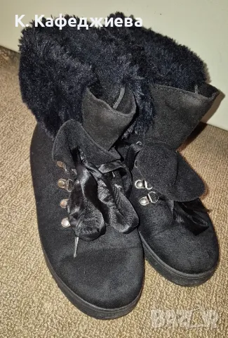 Дамски велурени боти, снимка 2 - Дамски боти - 47850520