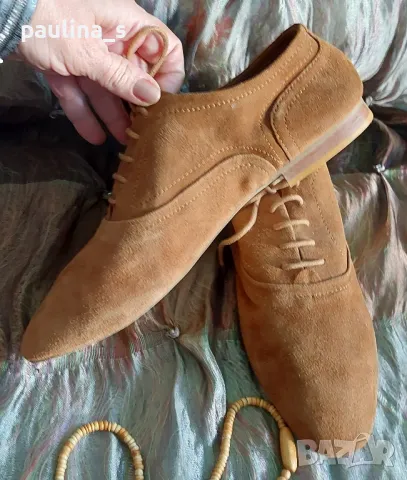 Естествен велур / модел Оксфорд "Akira" / голям размер , снимка 11 - Дамски ежедневни обувки - 47265209