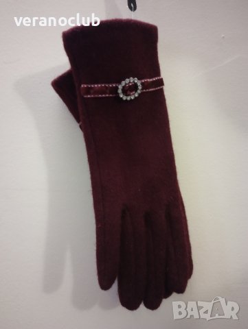 Ръкавици Дамски Бордо Елегантни , снимка 2 - Ръкавици - 43735096