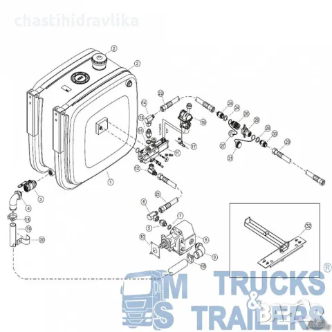 ДВУКРЪГОВА ХИДРАВЛИЧНА СИСТЕМА 1'' - 90Л. К-КТ Турция, снимка 2 - Части - 47846513