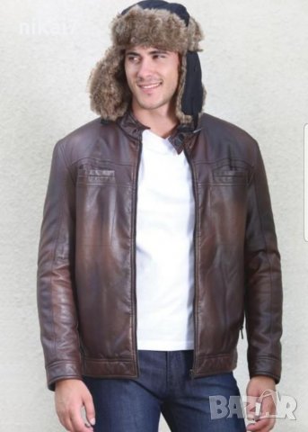 мъжка шапка зимна ушанка с дебел пух много топла колан на врата, снимка 2 - Шапки - 27154037