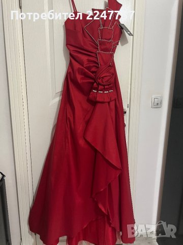 Нова дълга червена рокля размер S/M, снимка 1