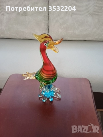 Фигура на патица от стъкло мурано